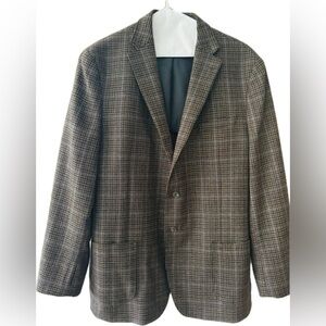 Joseph A Banks blue gray tweed wool blazer 2 button
